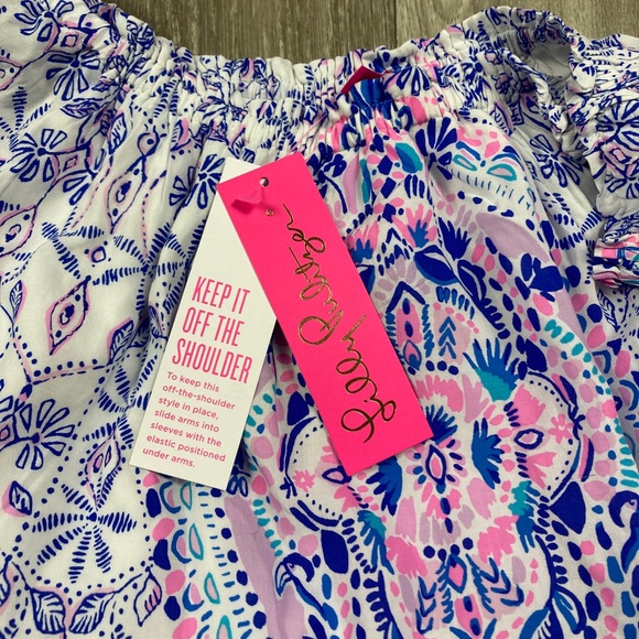 Lilly Pulitzer Women’s Abigale Midi Dress Engineered Multi Rayon Off Shoulder XS - Picture 14 of 16